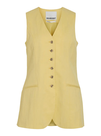 Lemon longline Waistcoat and Maxi Skirt Co-Ord