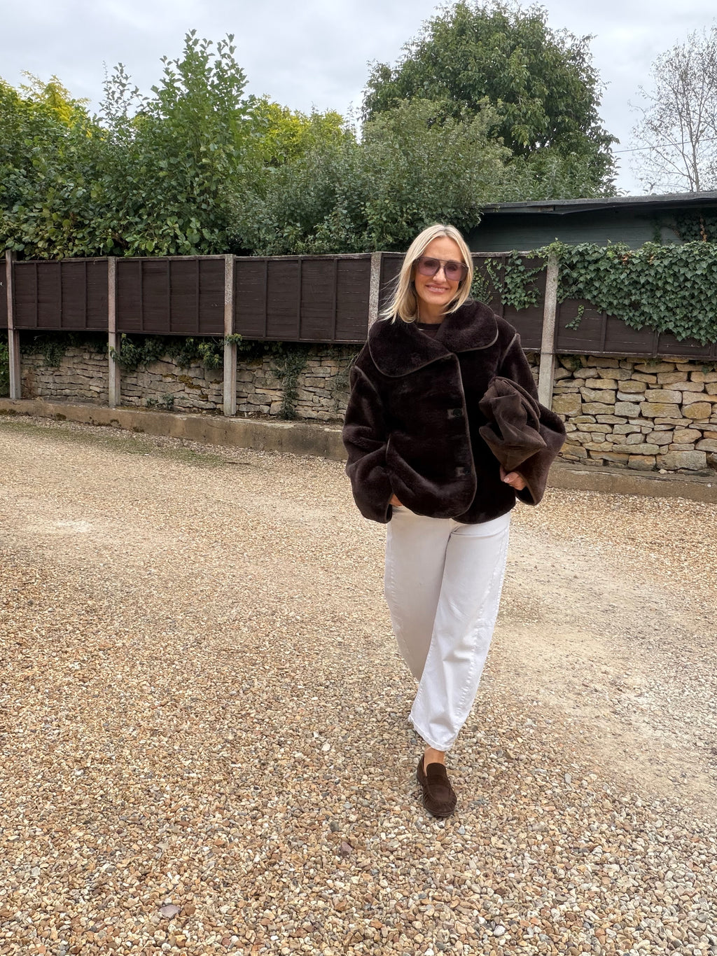 Amelia Faux Fur Jacket - Chocolate