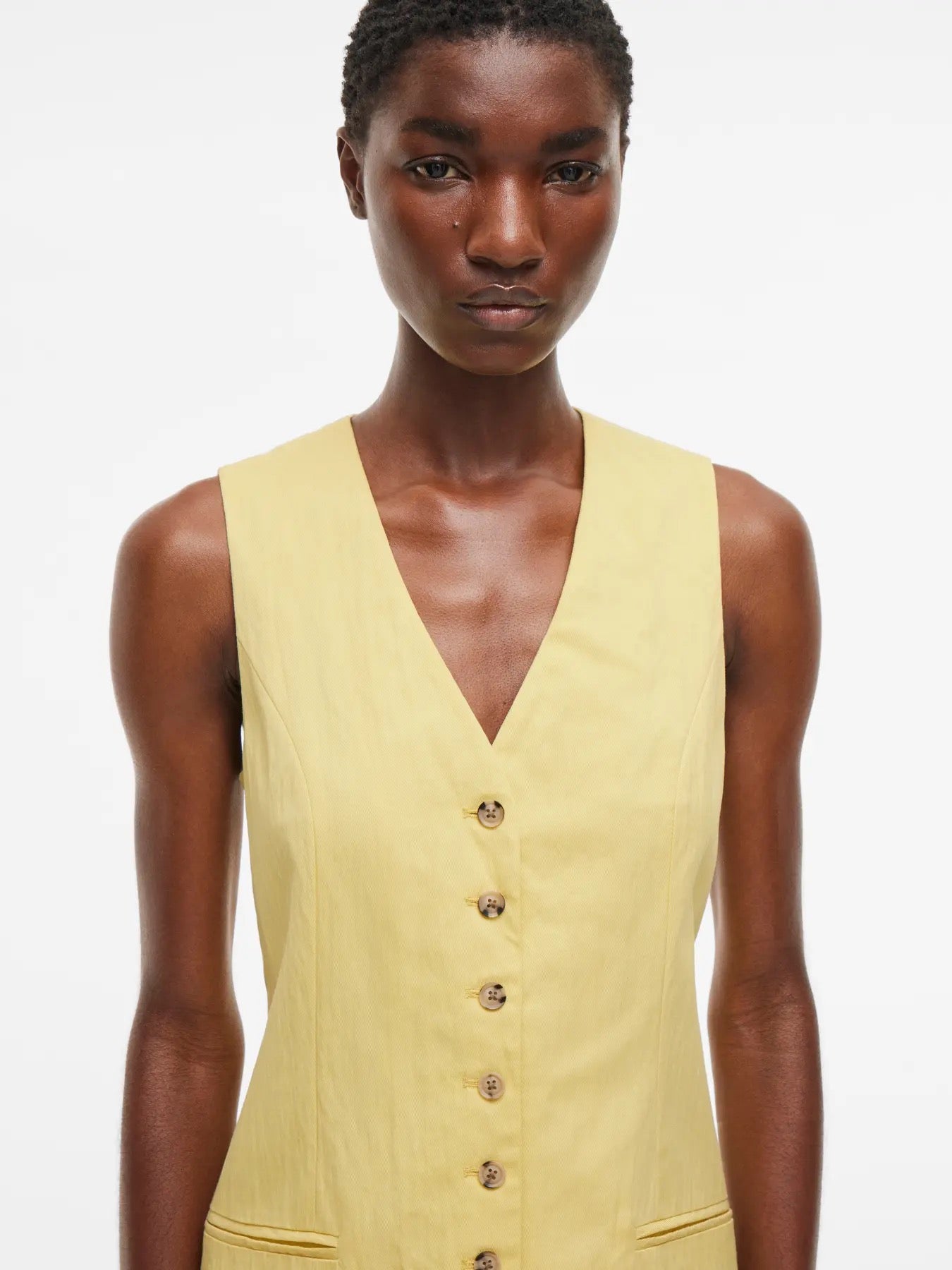 Lemon Longline Waistcoat and Maxi Skirt Co-Ord