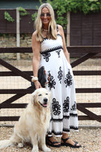 Black and White Jacquard Dress
