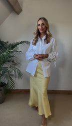 White Shirt With Bow Tie Sleeves