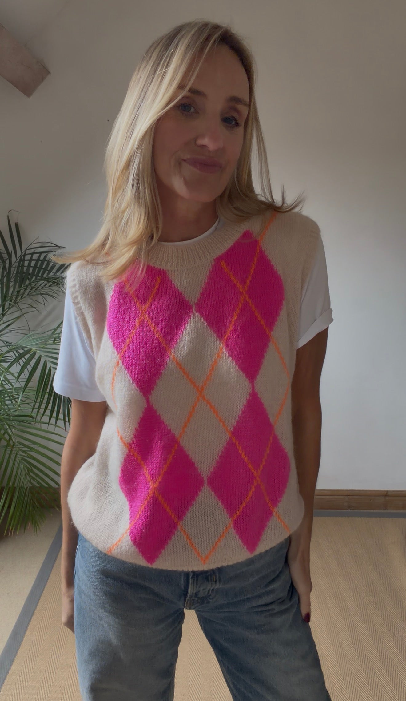 Argyle Mohair Tank Top