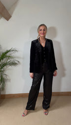 Black Sequin Trousers