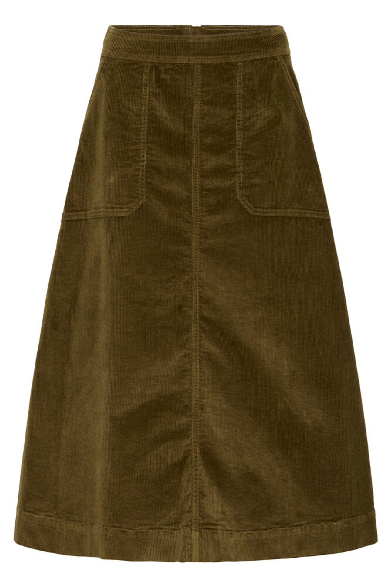 Olive Corduroy Skirt