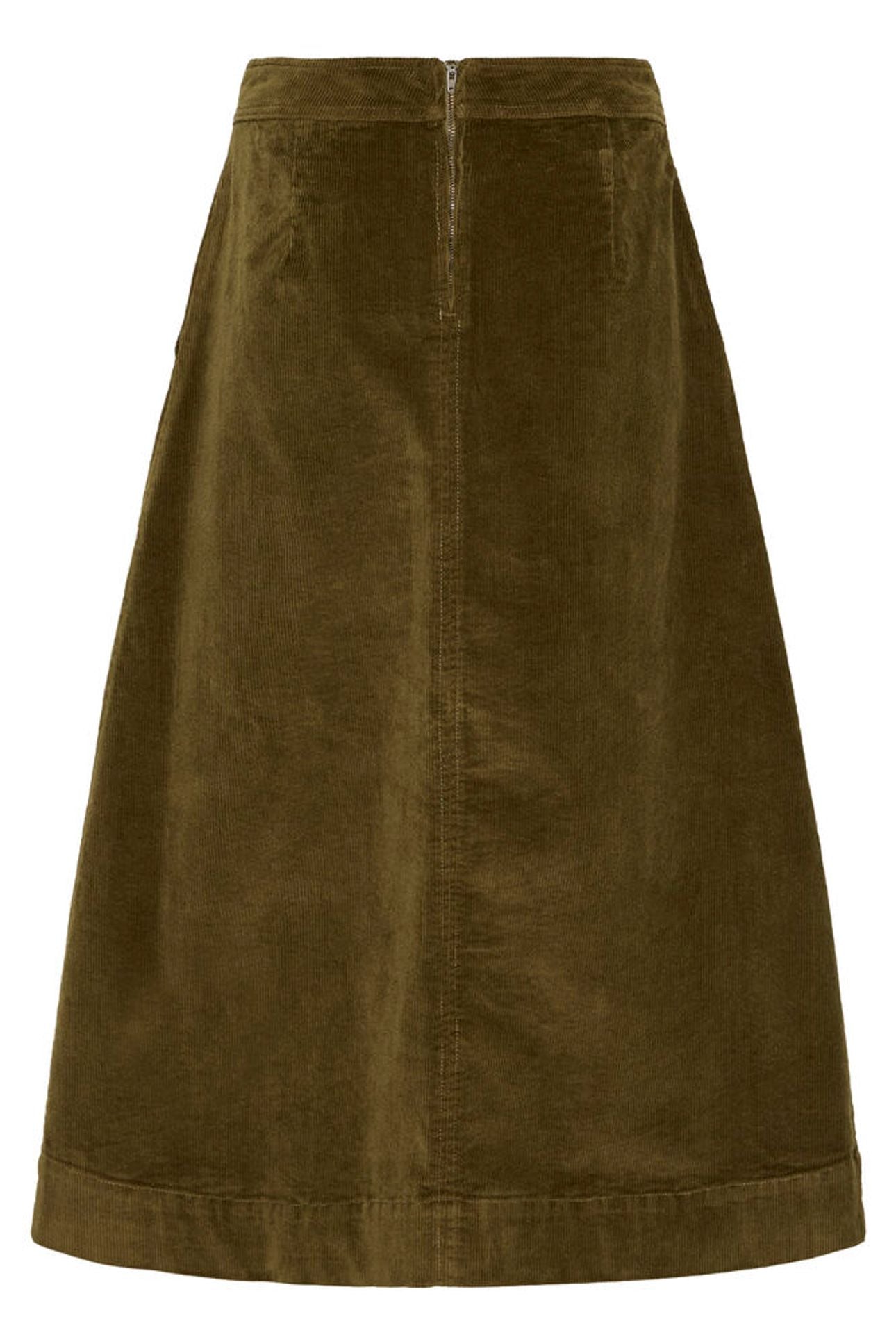 Olive Corduroy Skirt