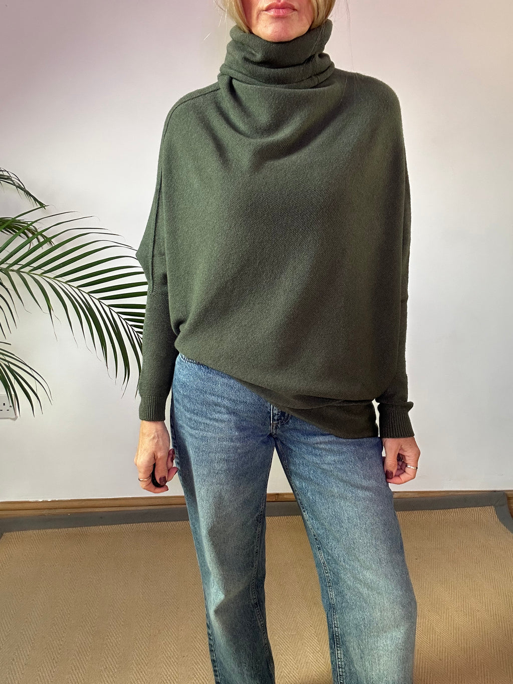 Roll Neck Asymmetric Jumper