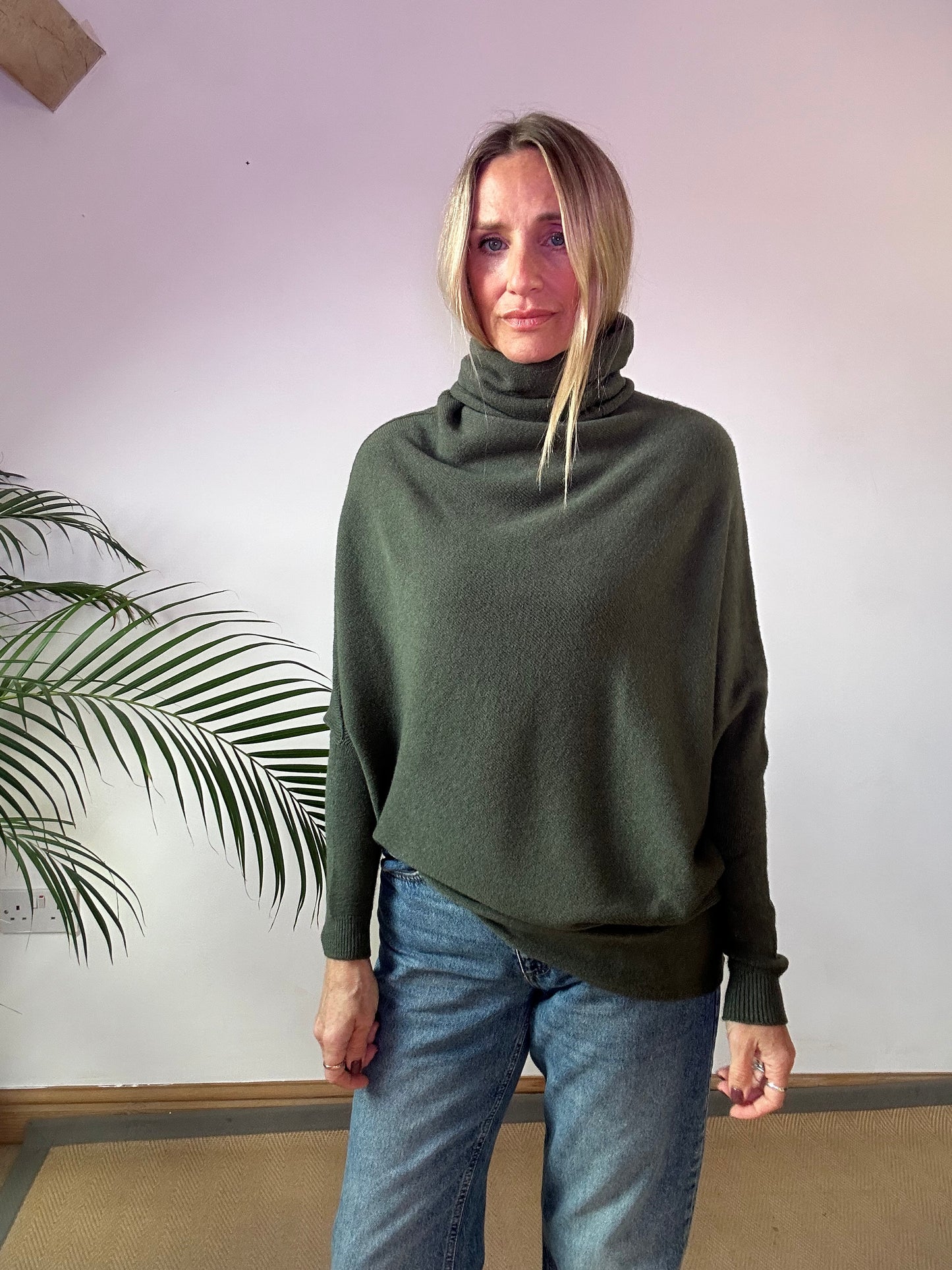 Roll Neck Asymmetric Jumper