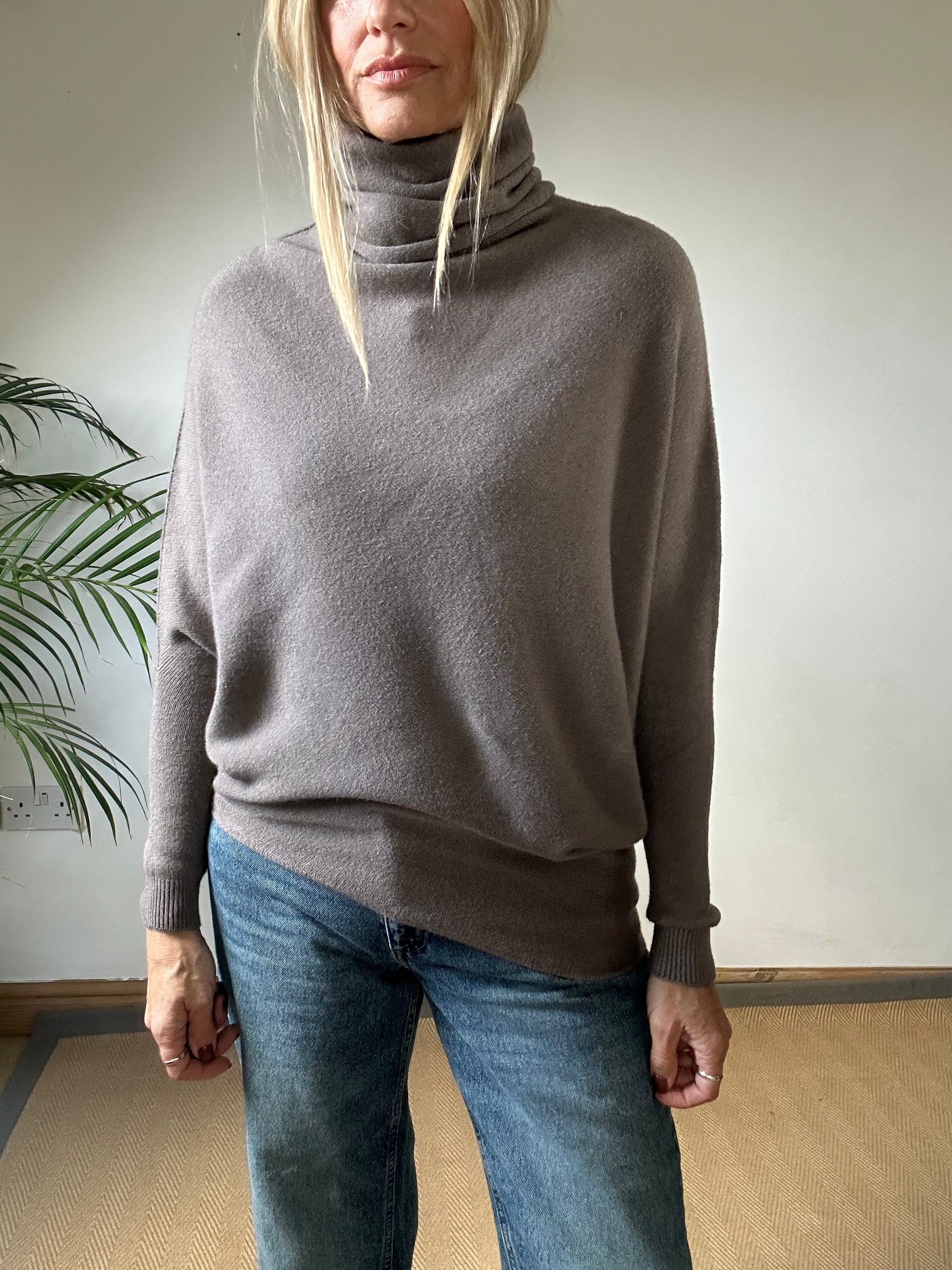 Roll Neck Asymmetric Jumper