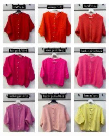 Elbow Length Cropped Mohair Cardigan