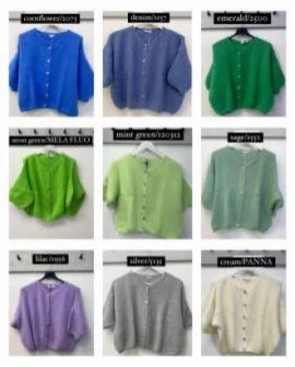 Elbow Length Cropped Mohair Cardigan
