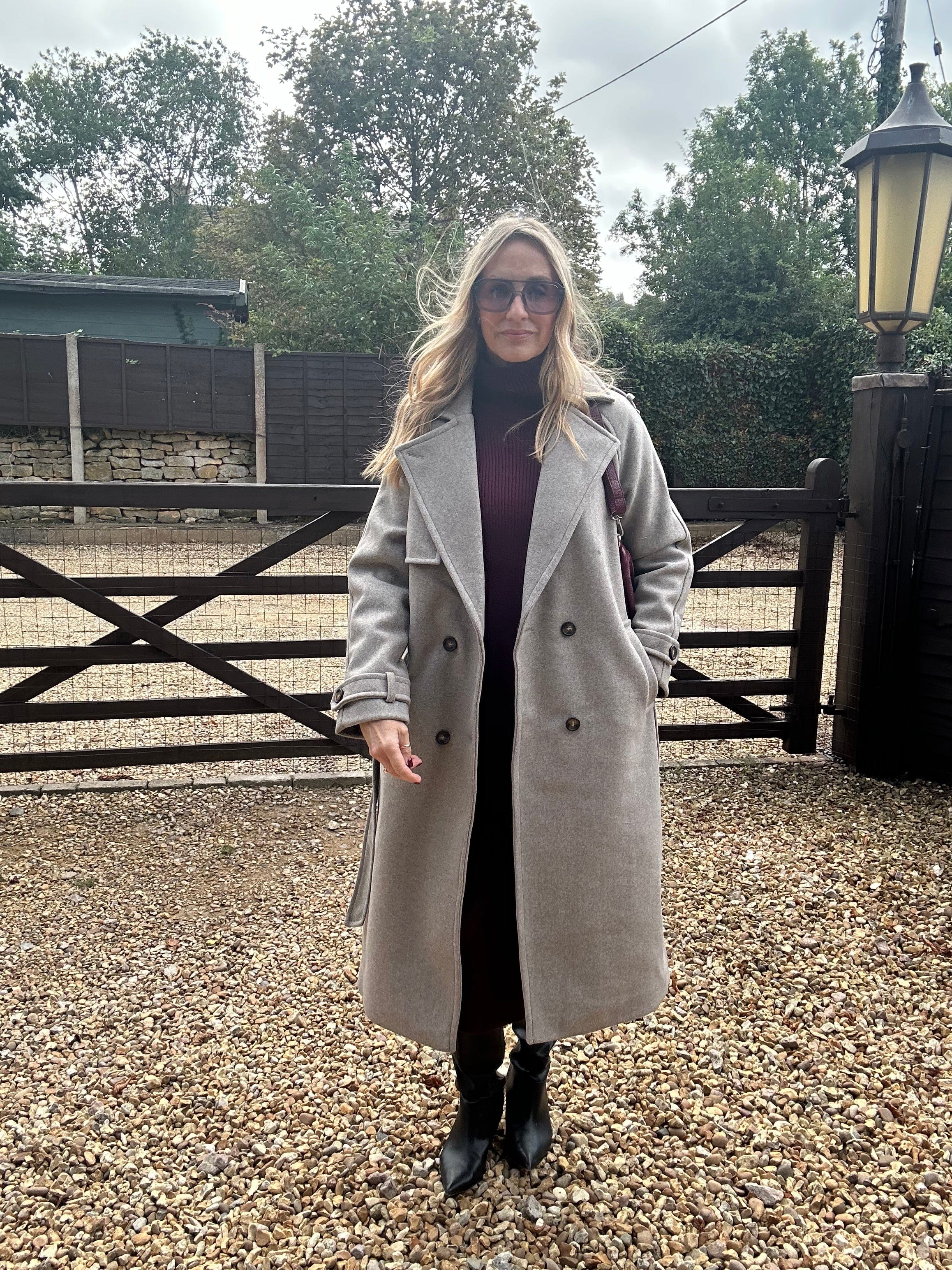 Trench Style Coat - Sepia