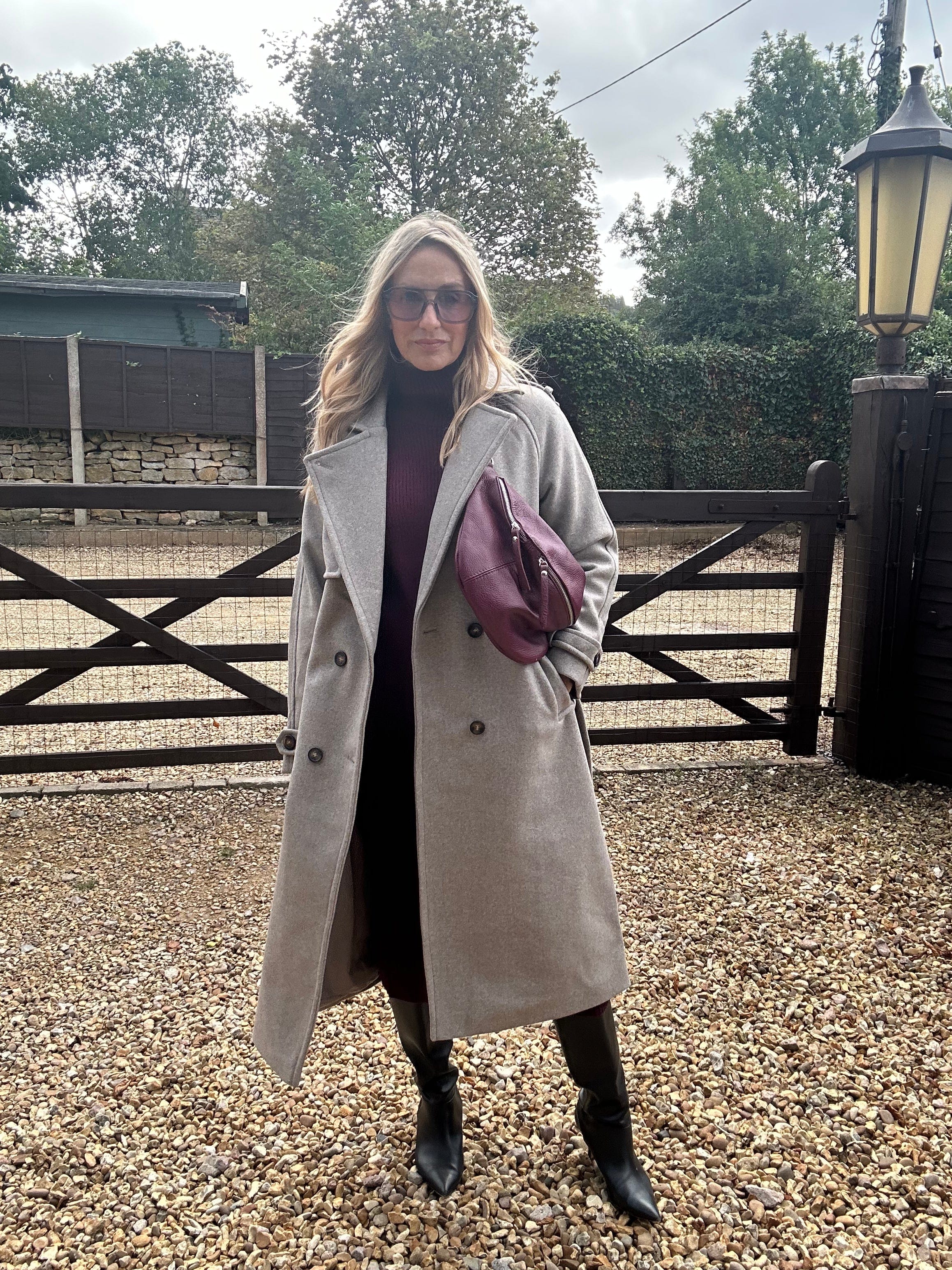 Trench Style Coat - Sepia