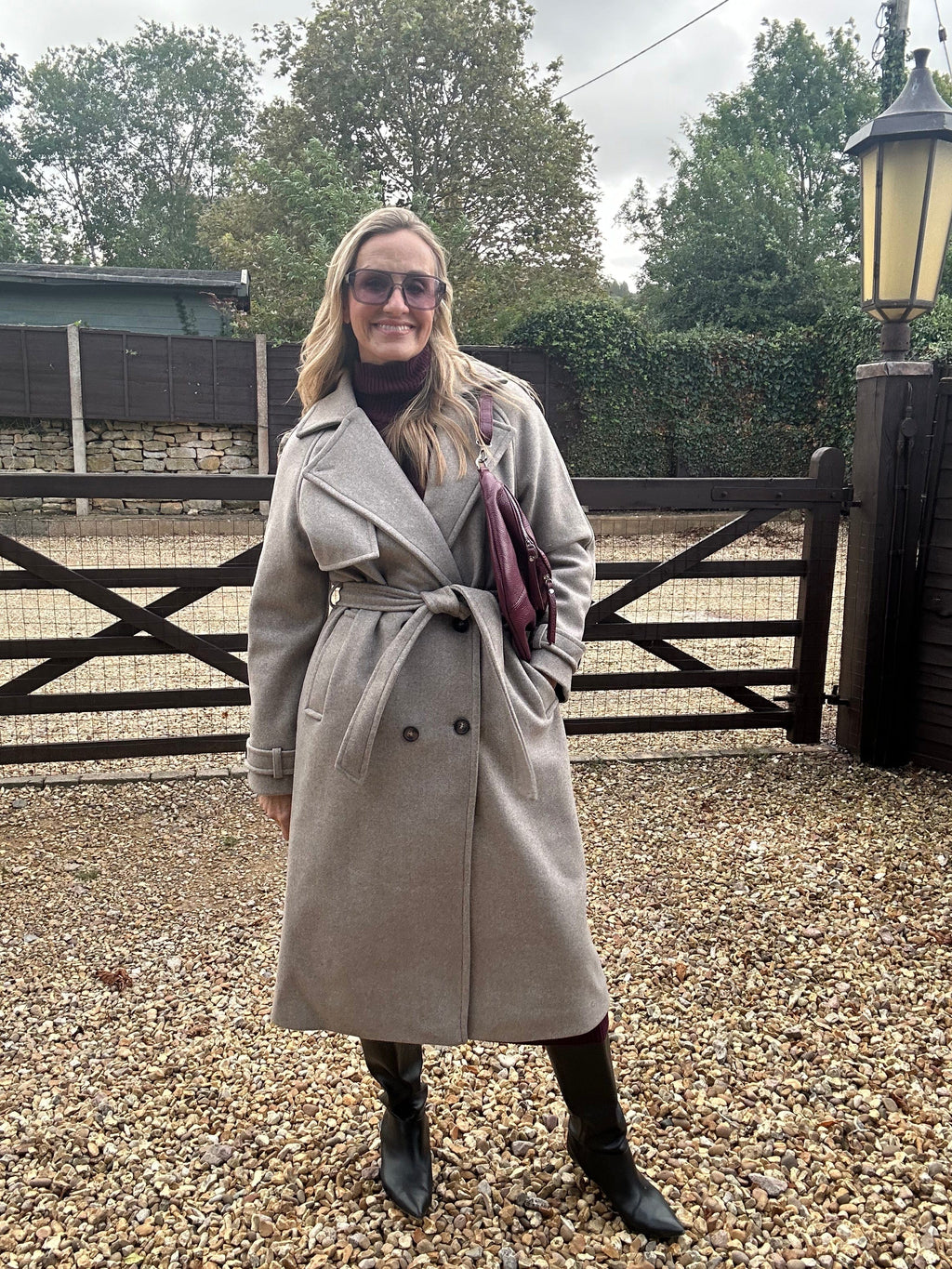 Trench Style Coat - Sepia