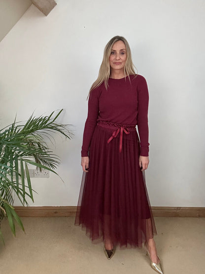 Tulle Skirt - Burgundy
