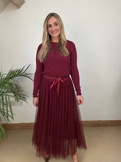 Tulle Skirt - Burgundy