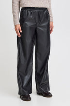 Faux Leather Wide Leg joggers