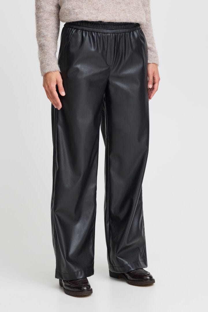 Faux Leather Wide Leg joggers