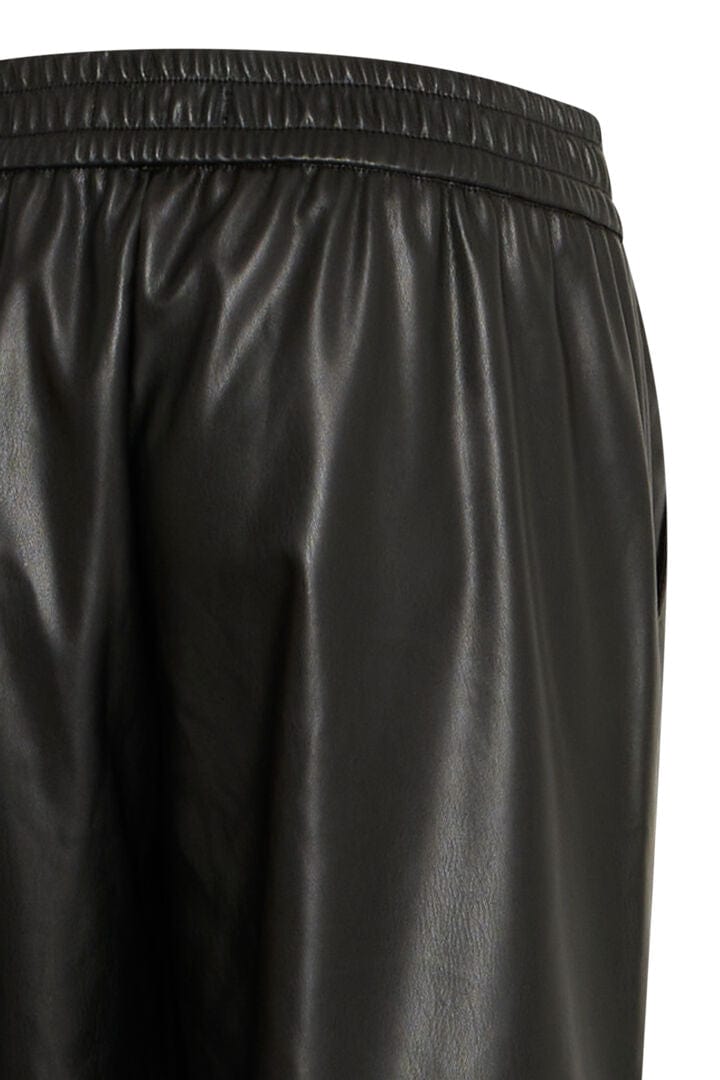 Faux Leather Wide Leg Trousers
