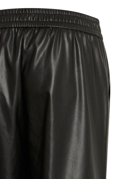 Faux Leather Wide Leg Trousers