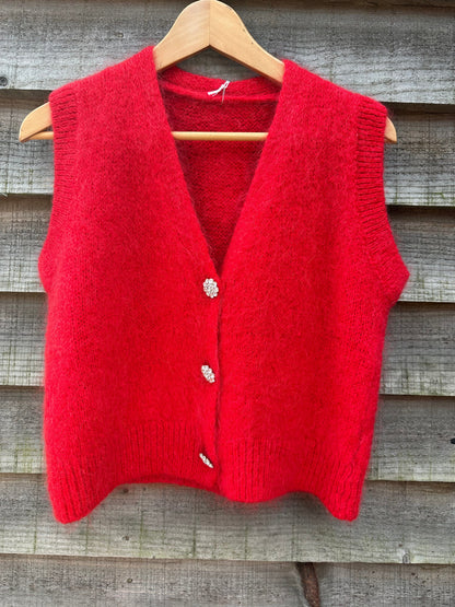 Diamonte Button Waistcoat