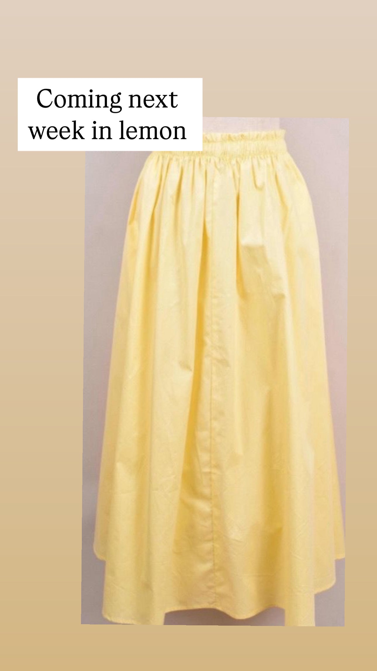 Lemon  Cotton Maxi Skirt With Pockets