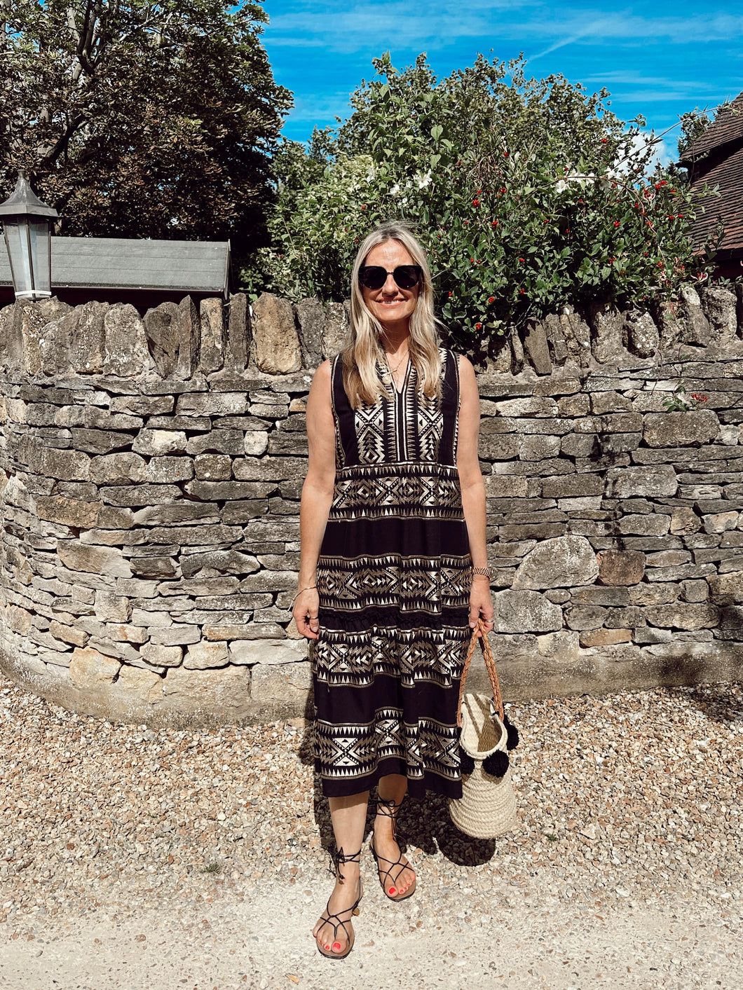 Black and Gold embroidered dress
