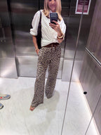 Leopard Print Wide leg Trousers