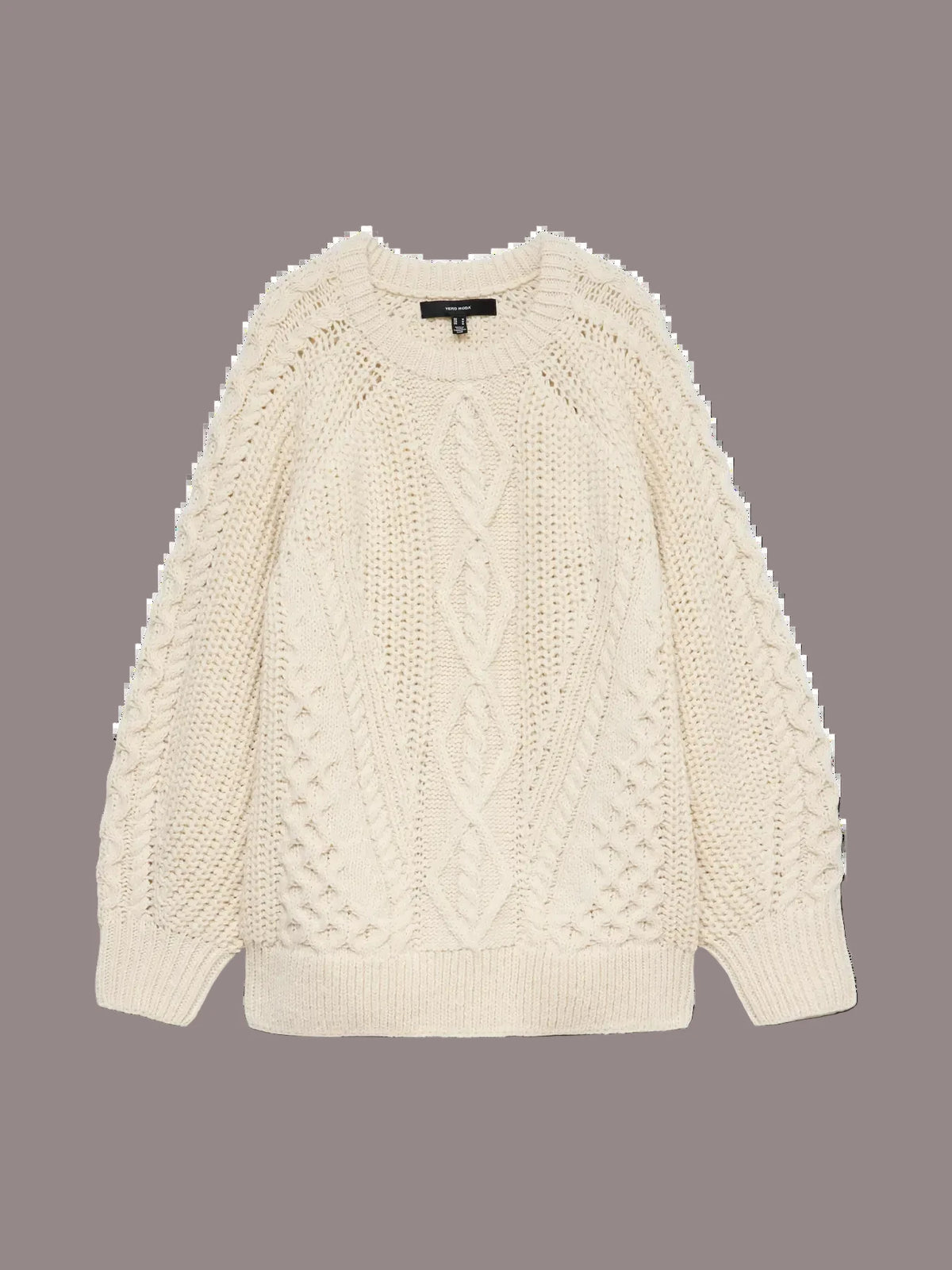 Cream Oversized Cable Jumper