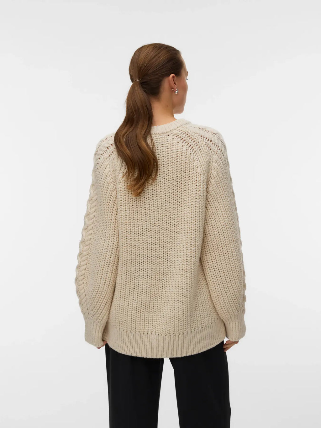 Cream Oversized Cable Jumper