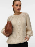 Cream Oversized Cable Jumper