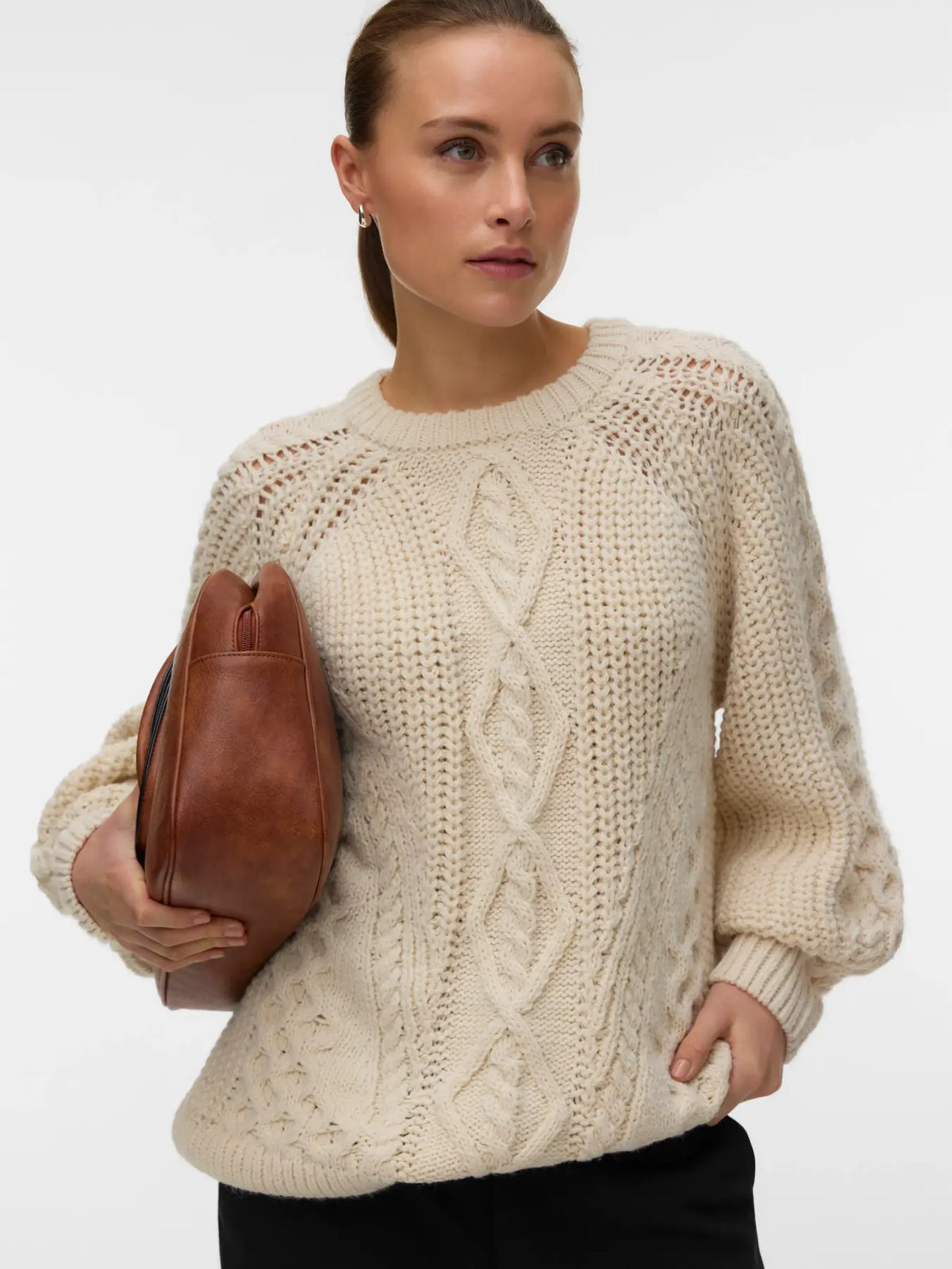 Cream Oversized Cable Jumper