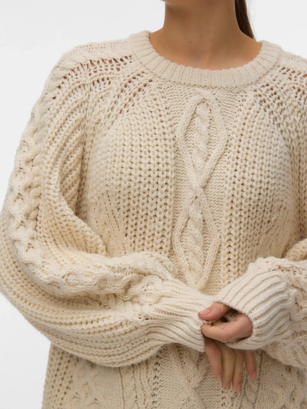Cream Oversized Cable Jumper