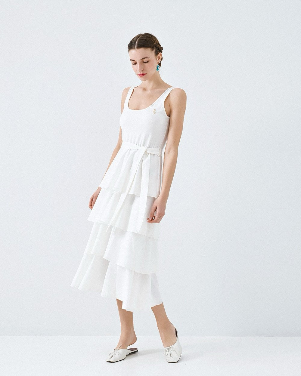 Midi Dress with Ruffles