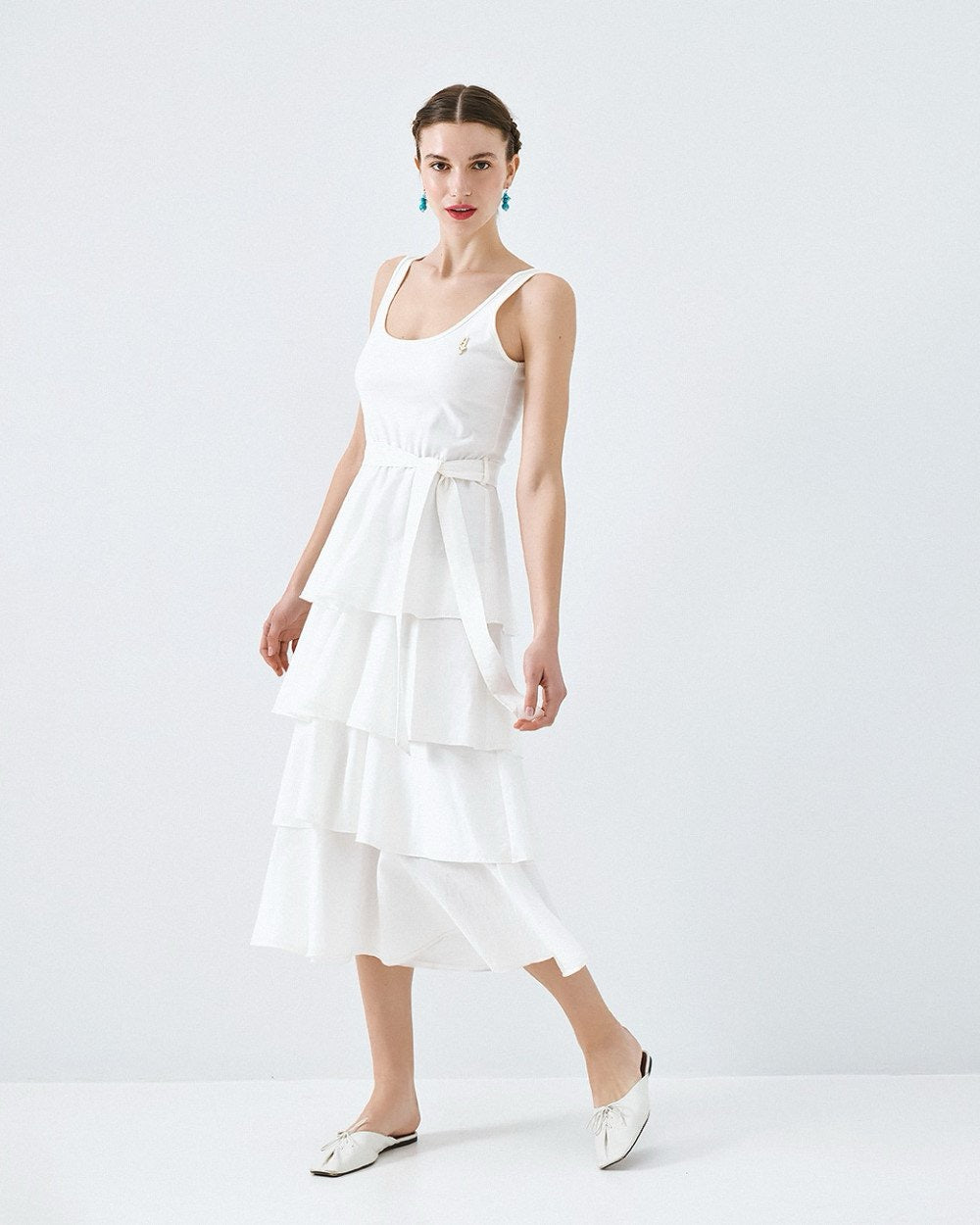 Midi Dress with Ruffles