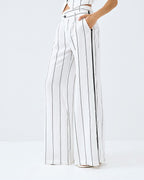 White Pinstripe  Trousers