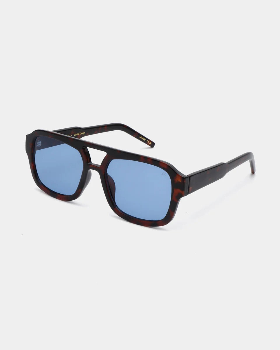 Kaya Sunglasses   Demi Tortoise Blue Lense