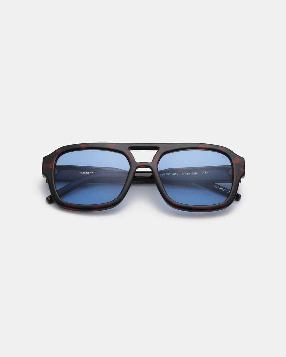 Kaya Sunglasses   Demi Tortoise Blue Lense