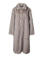 Stone Long Fur Coat