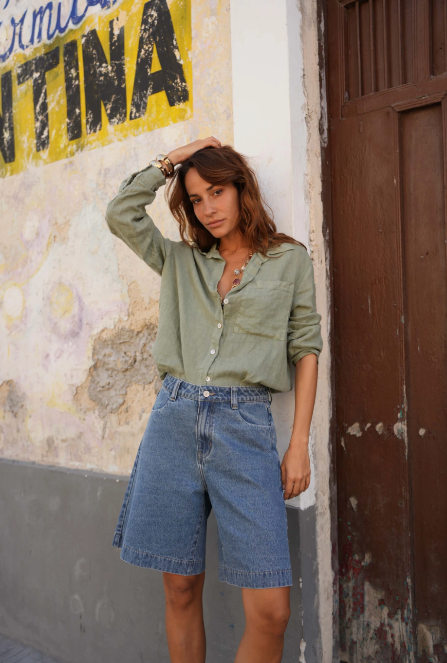 Denim Bermuda Shorts
