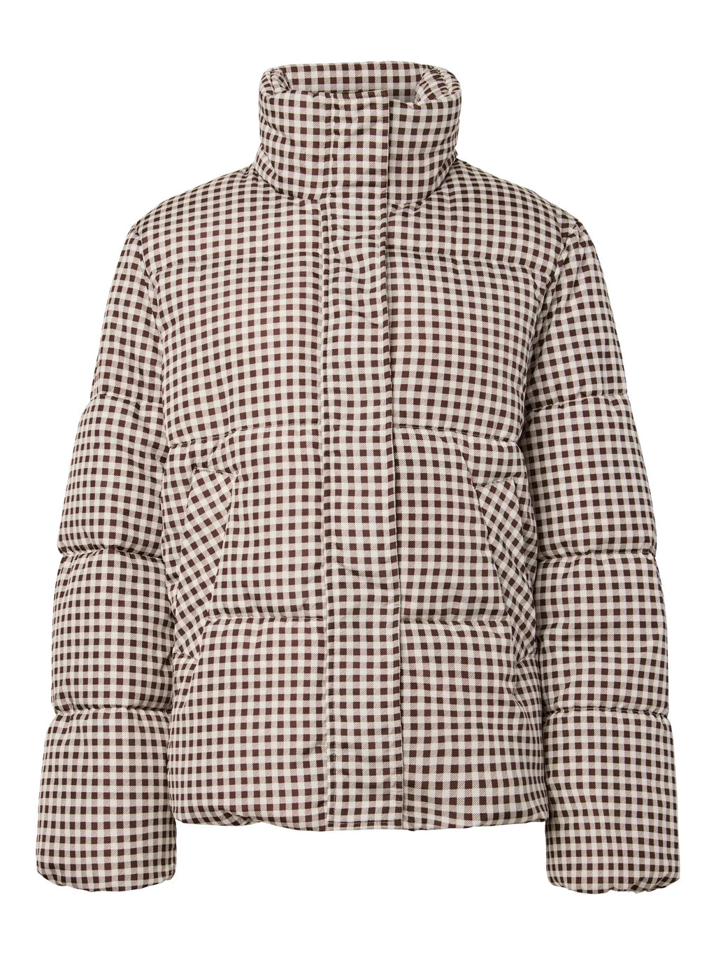 Gingham Check Puffer Jacket