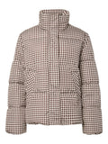 Gingham Check Puffer Jacket