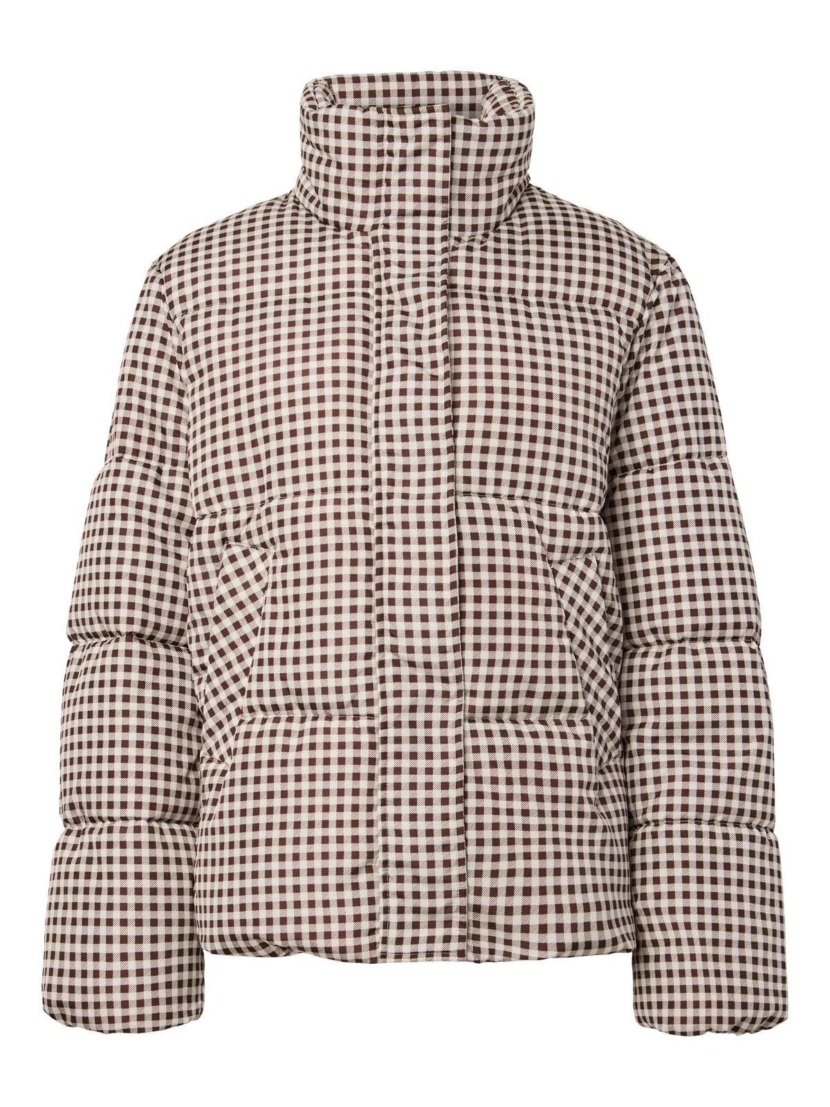 Gingham Check Puffer Jacket