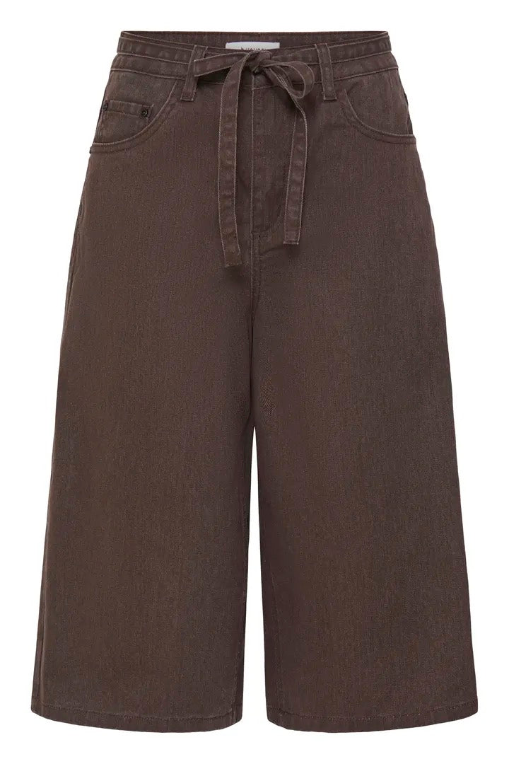 Brown Denim Bermuda Shorts