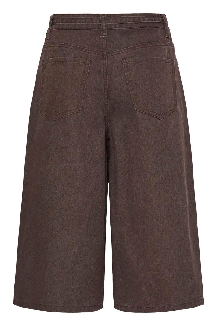 Brown Denim Bermuda Shorts