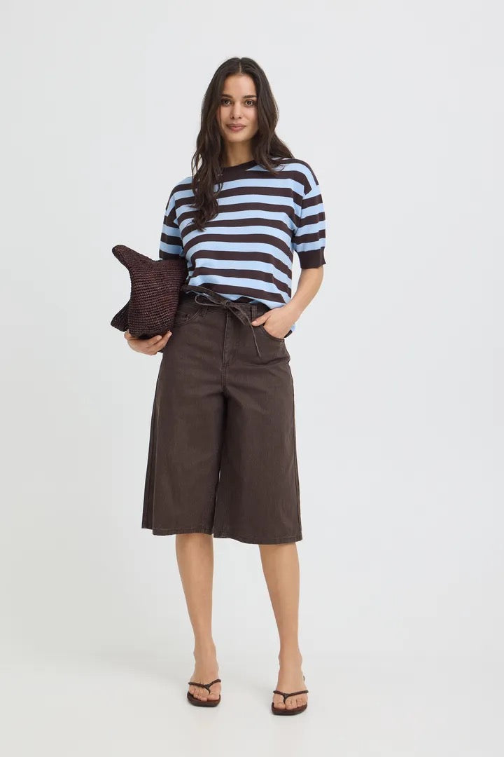 Brown Denim Bermuda Shorts