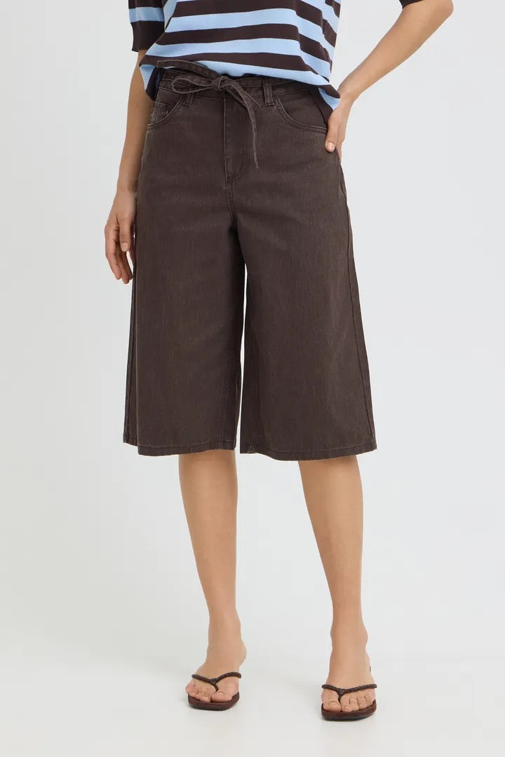 Brown Denim Bermuda Shorts