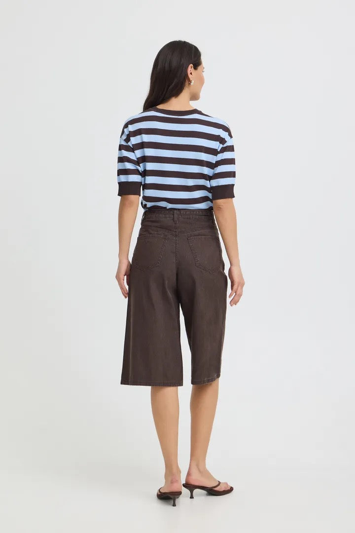 Brown Denim Bermuda Shorts