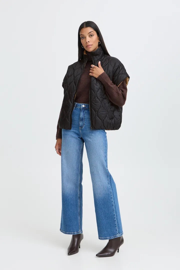 Funnel Neck Quilted Gilet