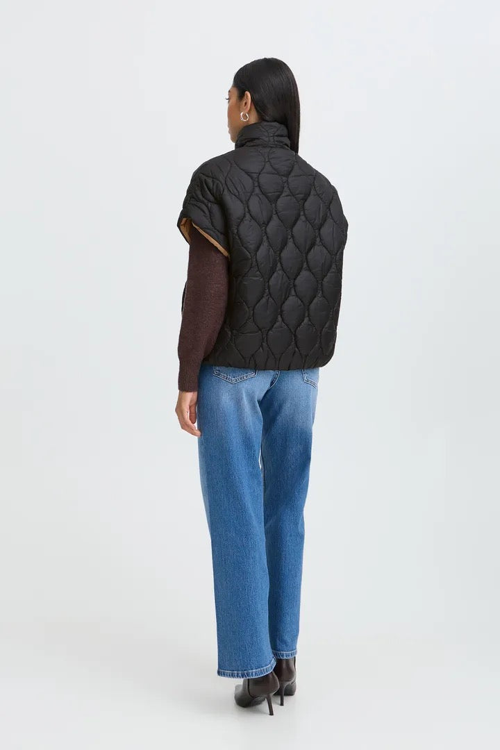 Funnel Neck Quilted Gilet