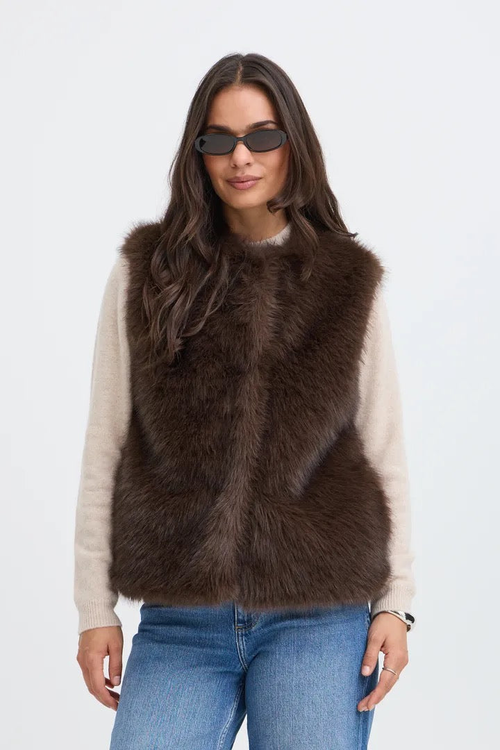 Brown Fur Gilet